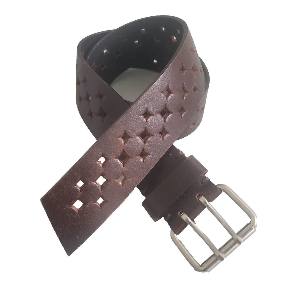 NEW Express Women's Brown Italian Leather Belt Size XS Double Prong Length 33"